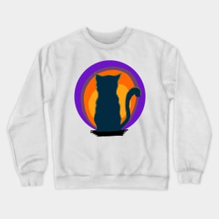 Cat Looking At Sunset Crewneck Sweatshirt